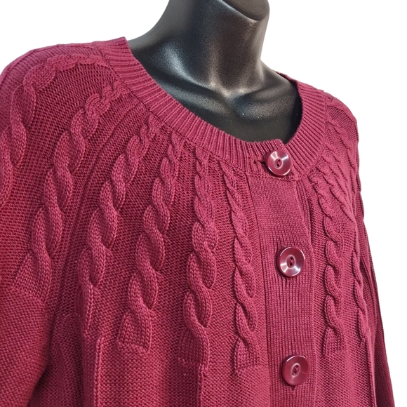 Christopher & Banks Women's Burgundy 3/4 Sleeve Sweater Size XL - Picture 5 of 9